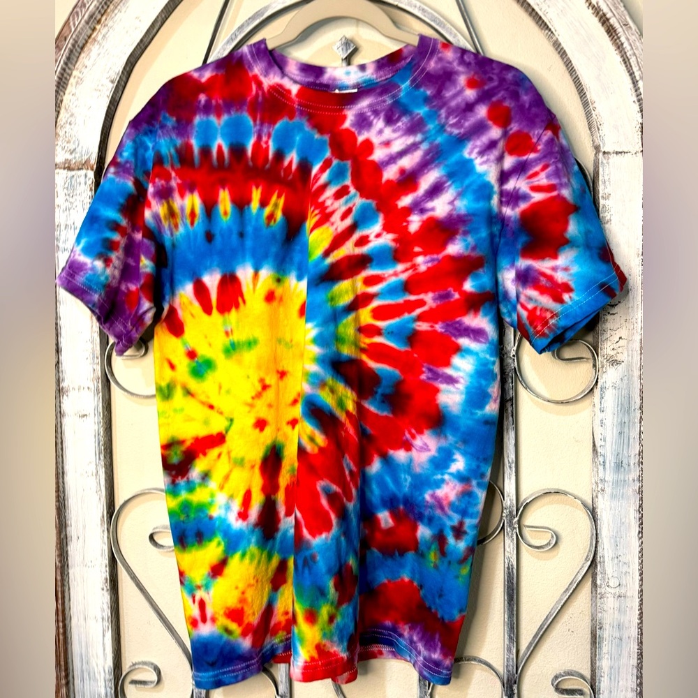 Custom Hand-Dyed Spiral Tie-Dyed Shortsleeved T-shirt #1017